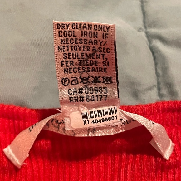 Diane Von Furstenberg Strapless Tunic Top Size L Orangey-Red - Picture 4 of 5